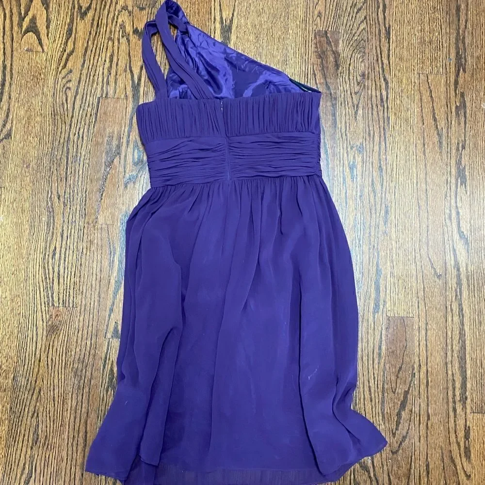 Donna Morgan  one shoulder purple pleated Flowey skirt kneelength formal dress